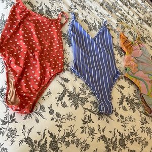Lot of 3 J. Crew Playa one piece swimsuits bathing suits XXS cute retro vintage